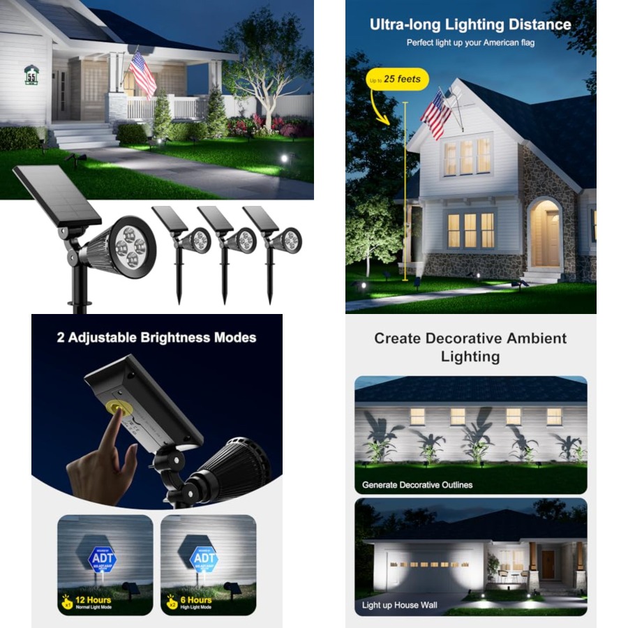 Outdoor Spotlight - Solar Spotlights Outdoor Waterproof for Tree,