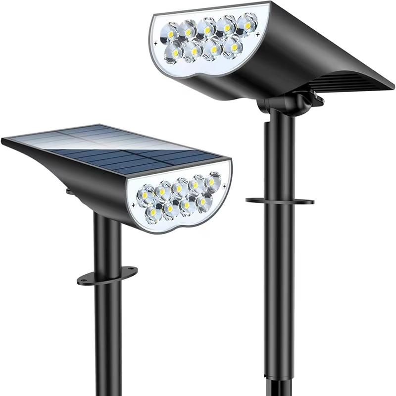 Outdoor Spotlight - 9 LED Solar Garden Spotlights Warm