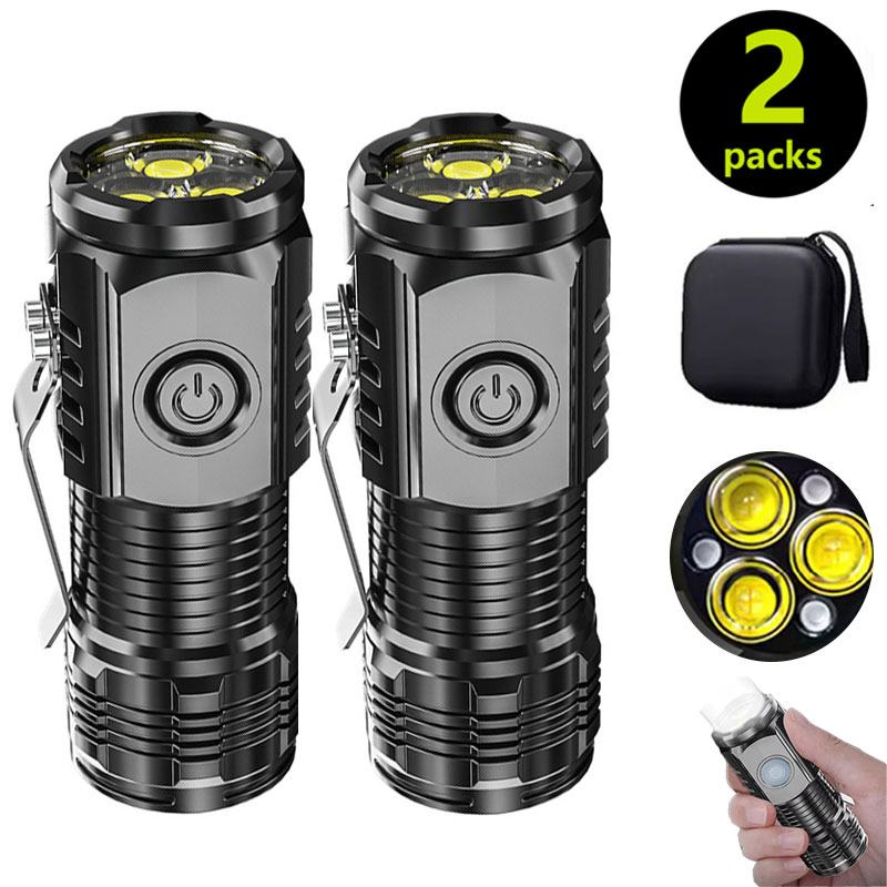 Outdoor Spotlight - Mini 3LED Flashlight With Pen Clip，Night