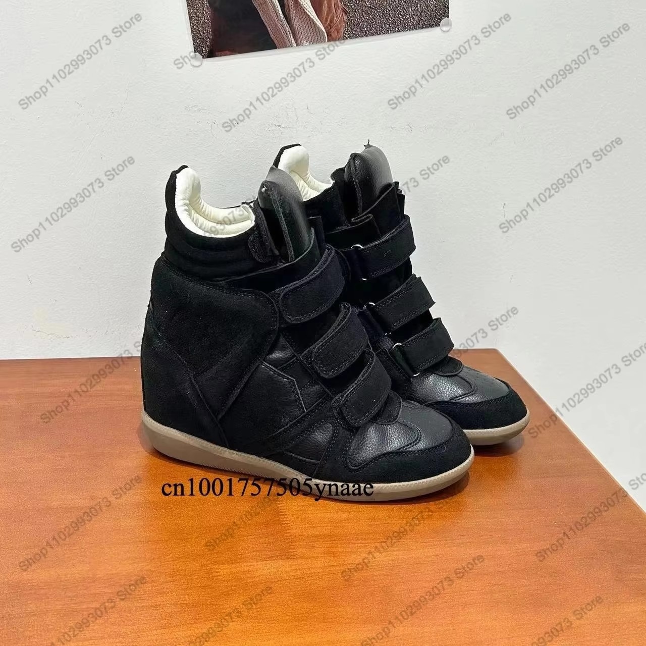 Outdoor Sport Leisure - Women Hidden Wedge Heel High‑Top Sneakers