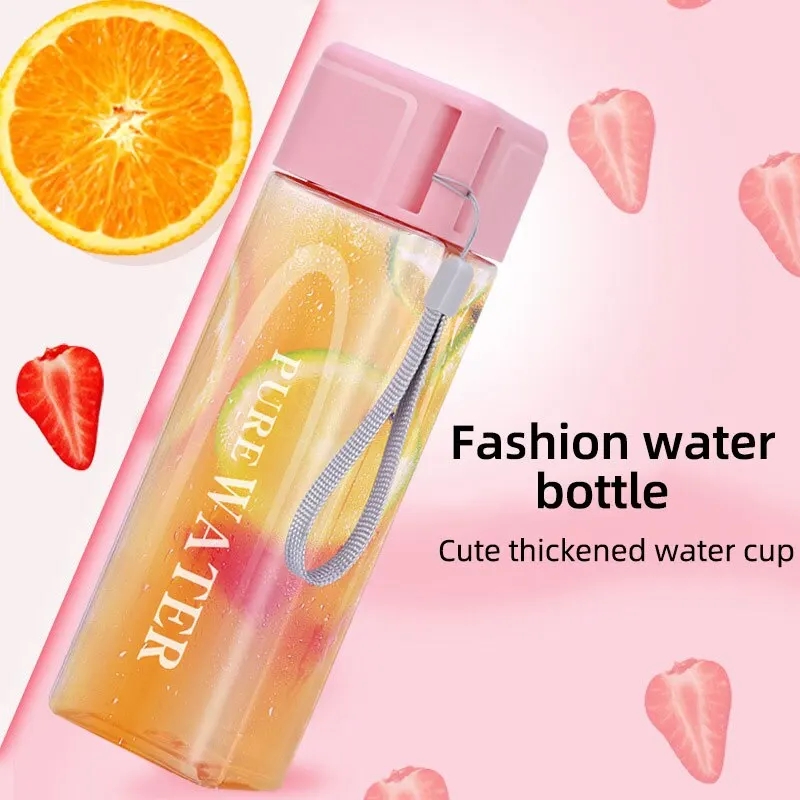 450ml,1 Pcs Clear Square Drink - Outdoor Sport Glass Water Bottle ulasan dan harga