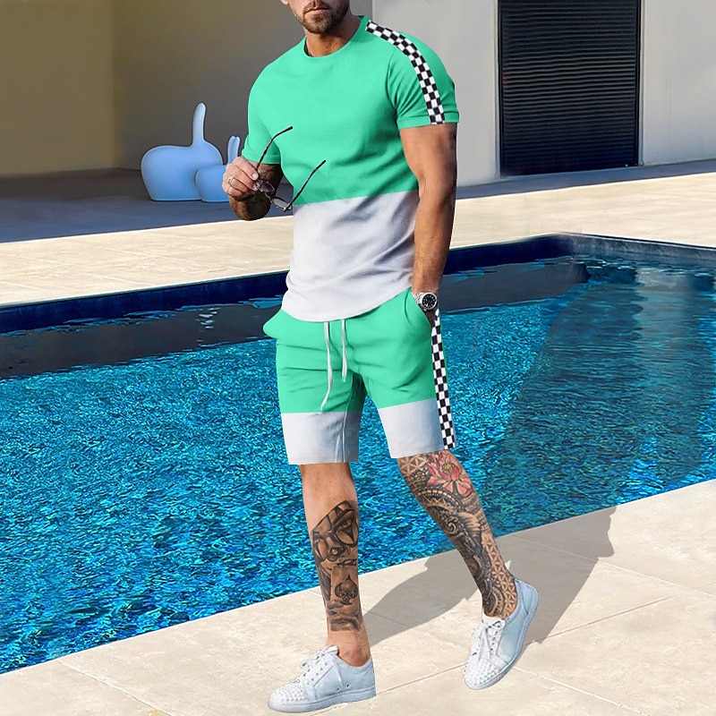 Men's Pattern Color Blocked 2- - Outdoor Sport Leisure ulasan dan harga
