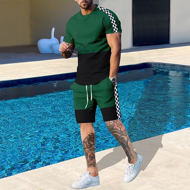 Men's Pattern Color Blocked 2- - Outdoor Sport Leisure ulasan dan harga
