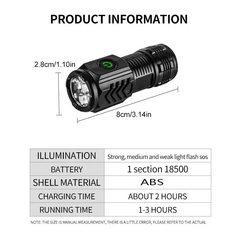 Mini 3LED Flashlight With Pen  - Outdoor Spotlight ulasan dan harga