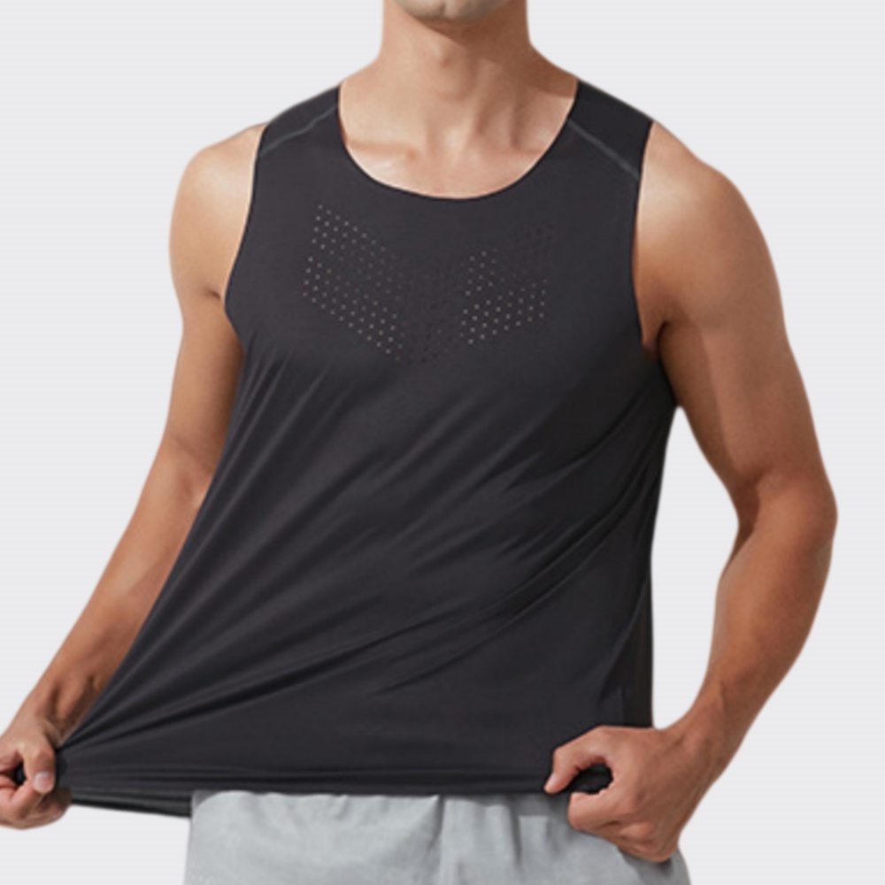 Men Gym Vest Quick Dry Running - Outdoor Sport Logo ulasan dan harga