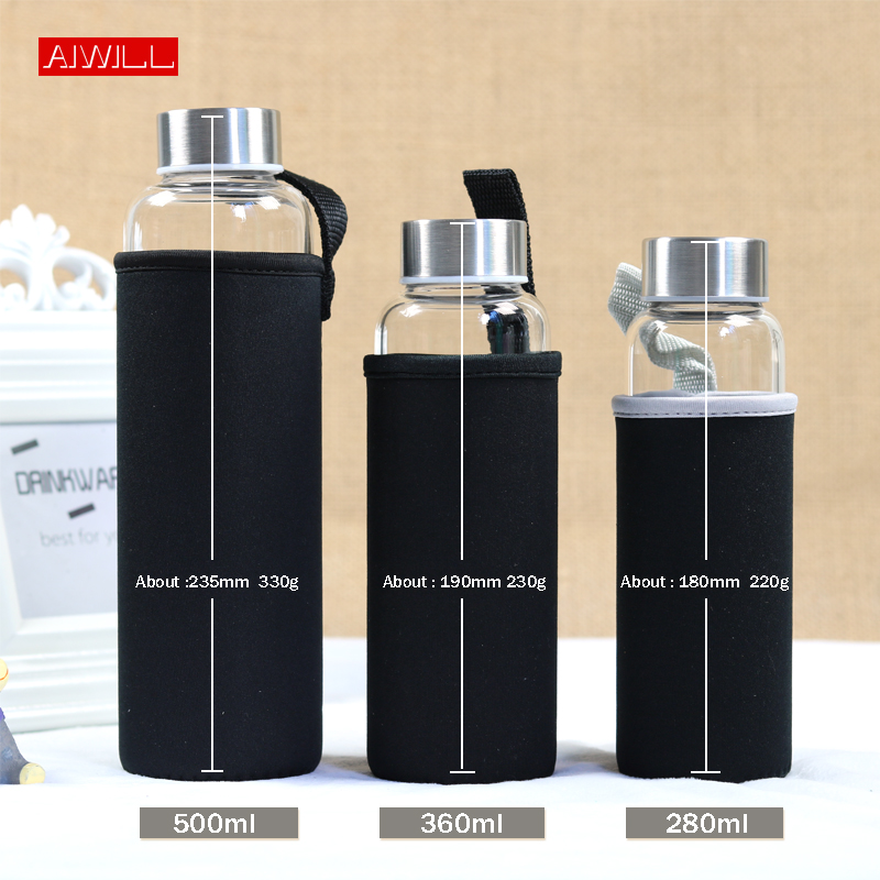 AIWILL Hot Selling Glass Sport - Outdoor Sport Glass Water Bottle ulasan dan harga