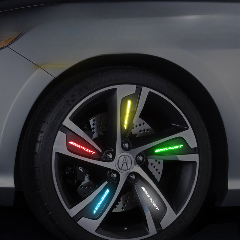 4Pcs Universal Reflective Rim  - Outdoor Sport Logo ulasan dan harga
