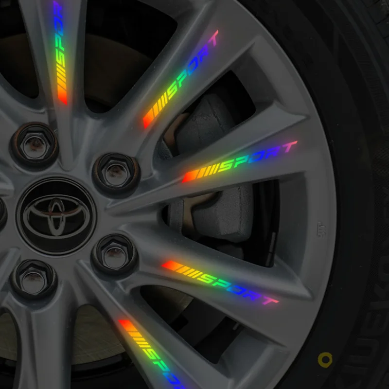 4Pcs Universal Reflective Rim  - Outdoor Sport Logo ulasan dan harga