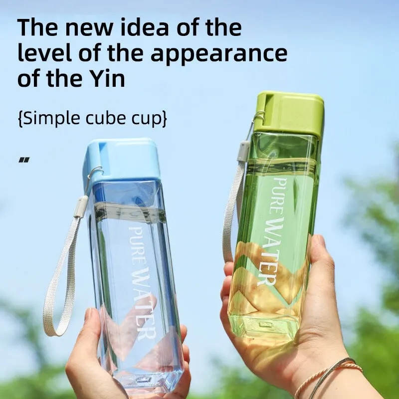 450ml,1pcs Clear Square Drinki - Outdoor Sport Glass Water Bottle ulasan dan harga