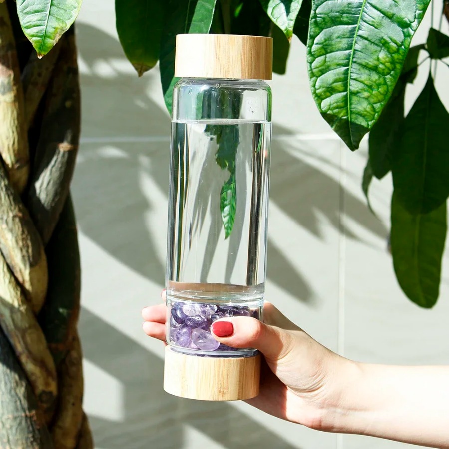 Large Diameter Crystal Natural - Outdoor Sport Glass Water Bottle ulasan dan harga