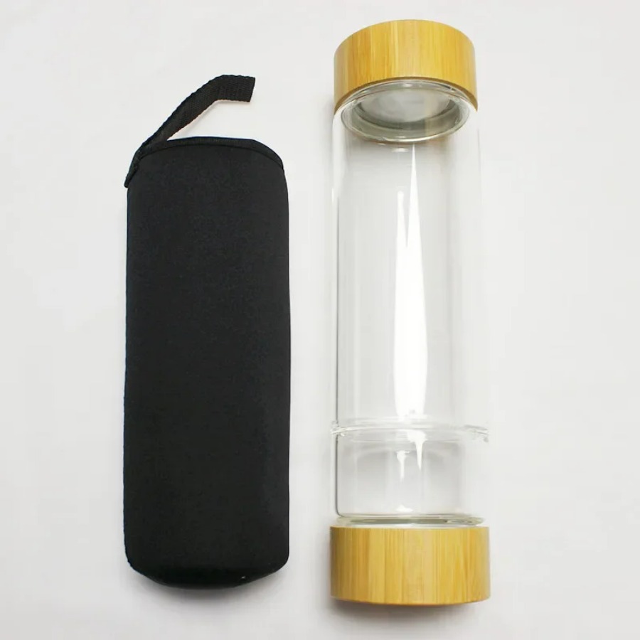 Large Diameter Crystal Natural - Outdoor Sport Glass Water Bottle ulasan dan harga