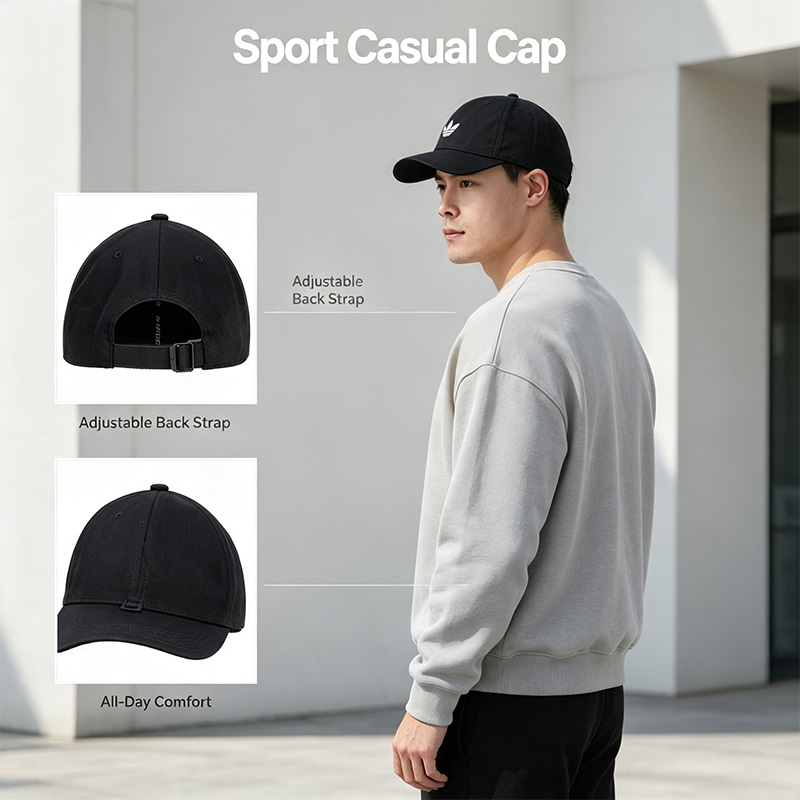 Adidas Black Baseball Cap Soft - Outdoor Sport Logo ulasan dan harga