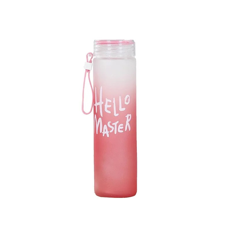 350ml Sport  Silicone Letter T - Outdoor Sport Glass Water Bottle ulasan dan harga